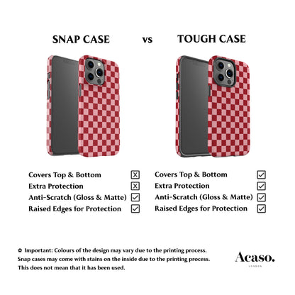 Bright Red Checkers Phone Case