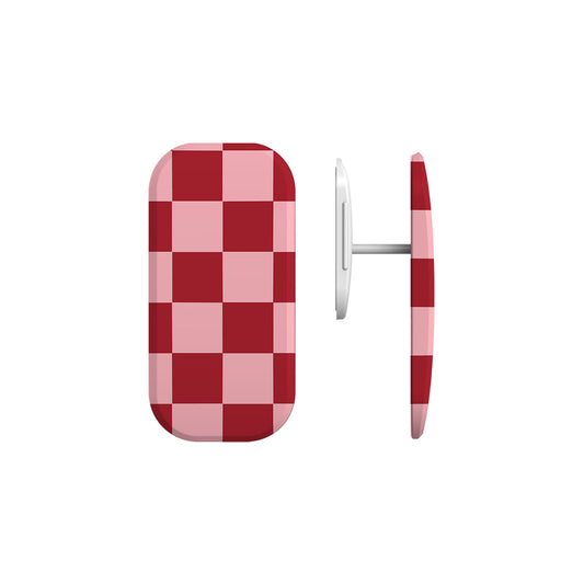 Bright Red Checkered Phone Grip