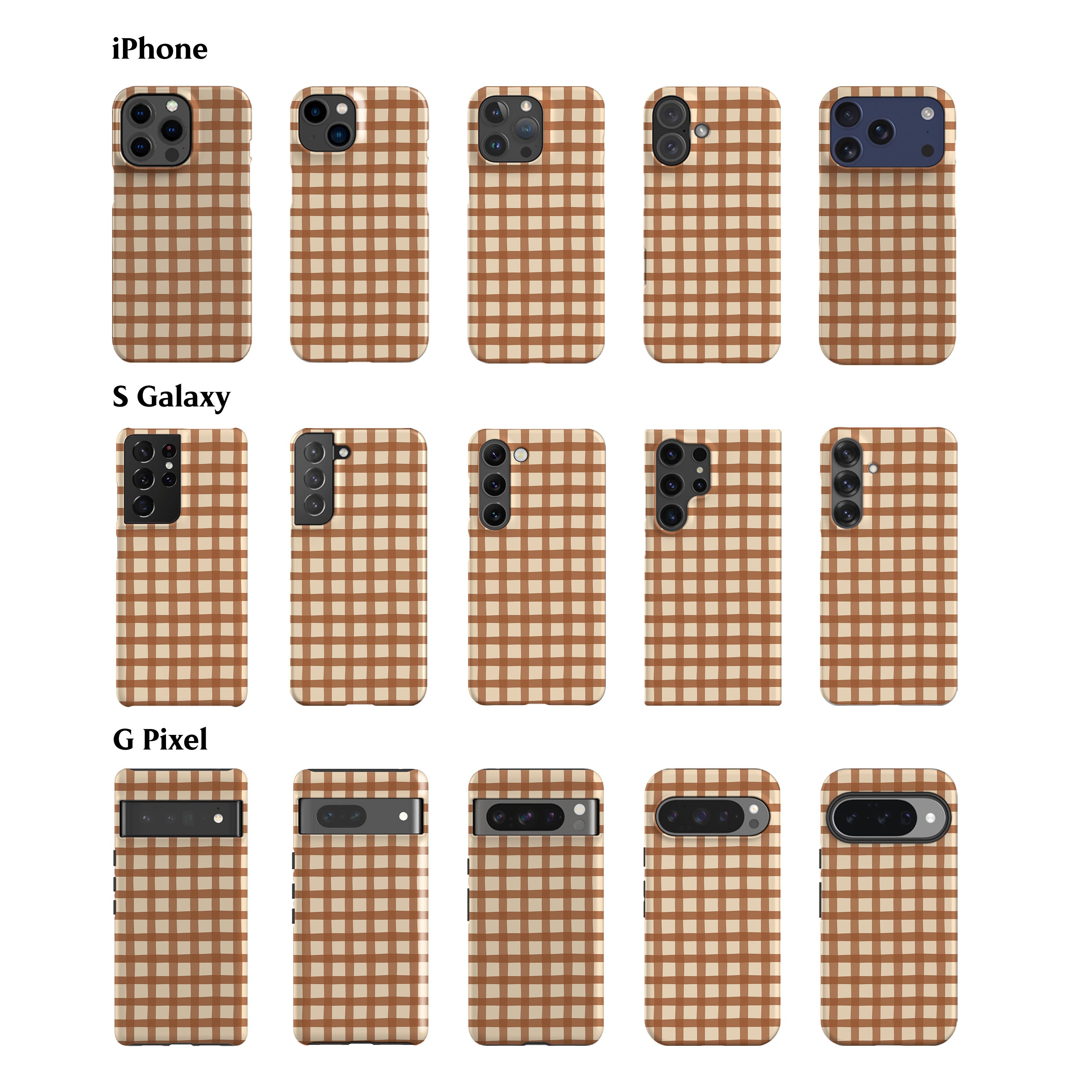 Brown Gingham Phone Case