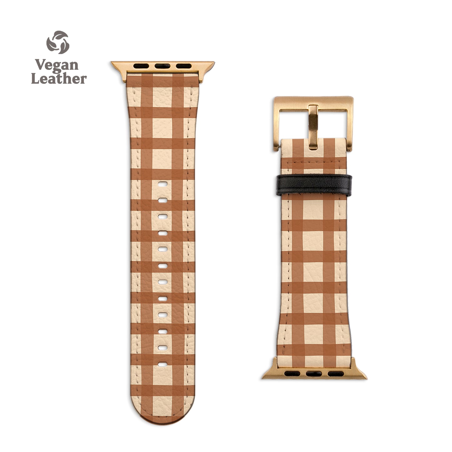 Brown Gingham Apple Watch Strap