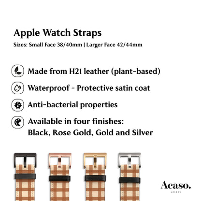 Brown Gingham Apple Watch Strap