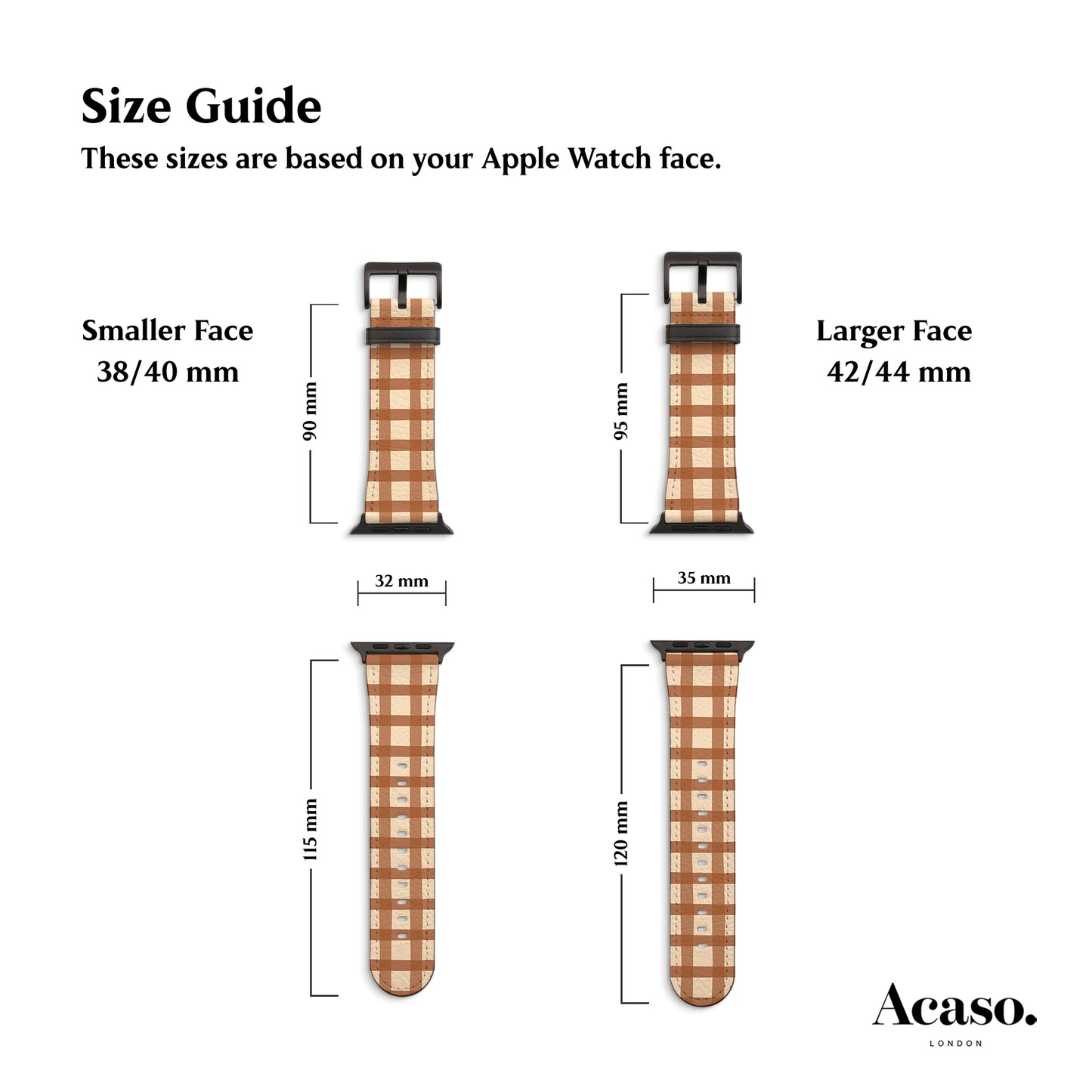 Brown Gingham Apple Watch Strap