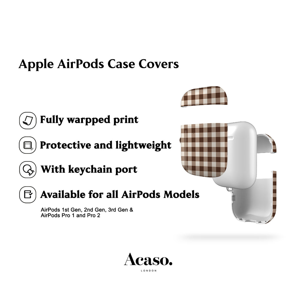 Brown Plaid AirPods Cover