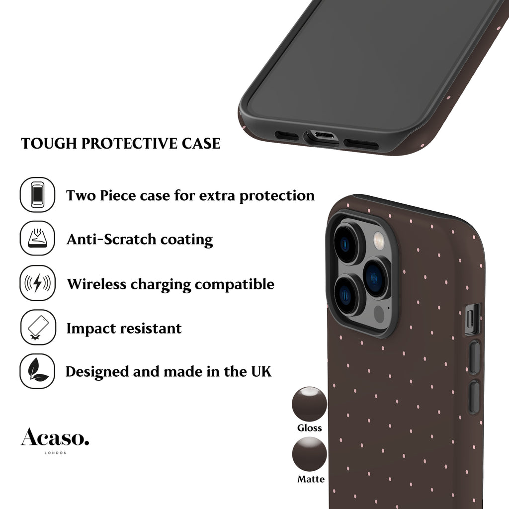 Brown Mini Polka Phone Case