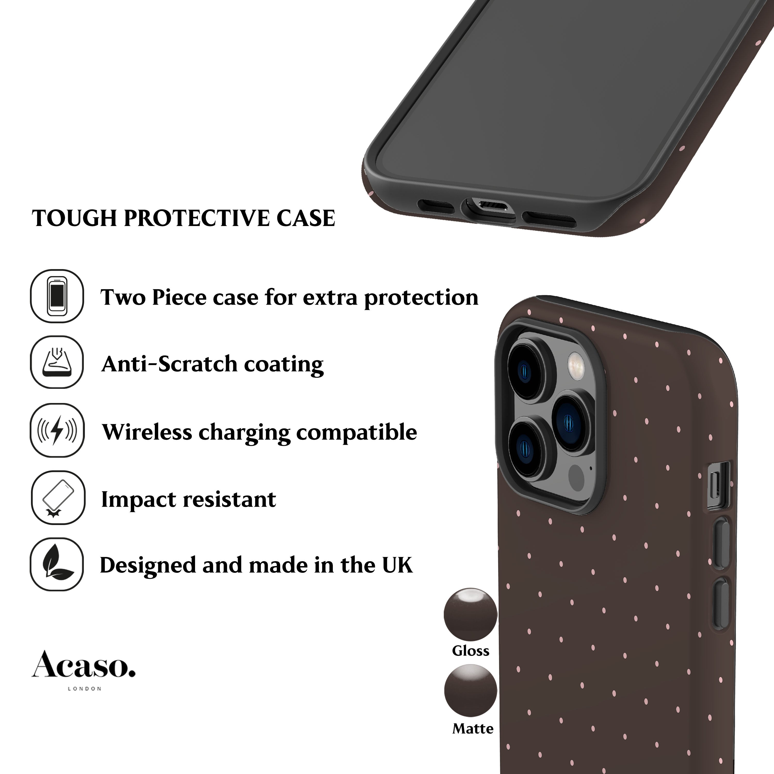 Brown Mini Polka Phone Case