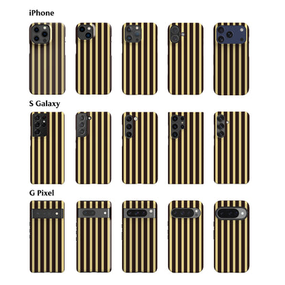 Brown Yellow Striped Phone Case