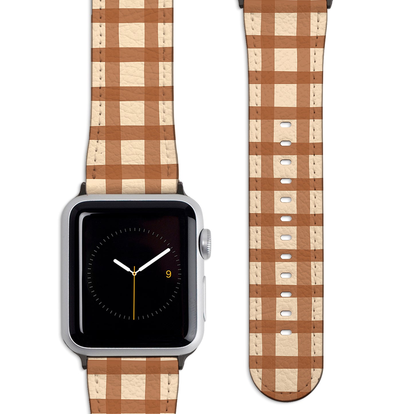 Brown Gingham Apple Watch Strap