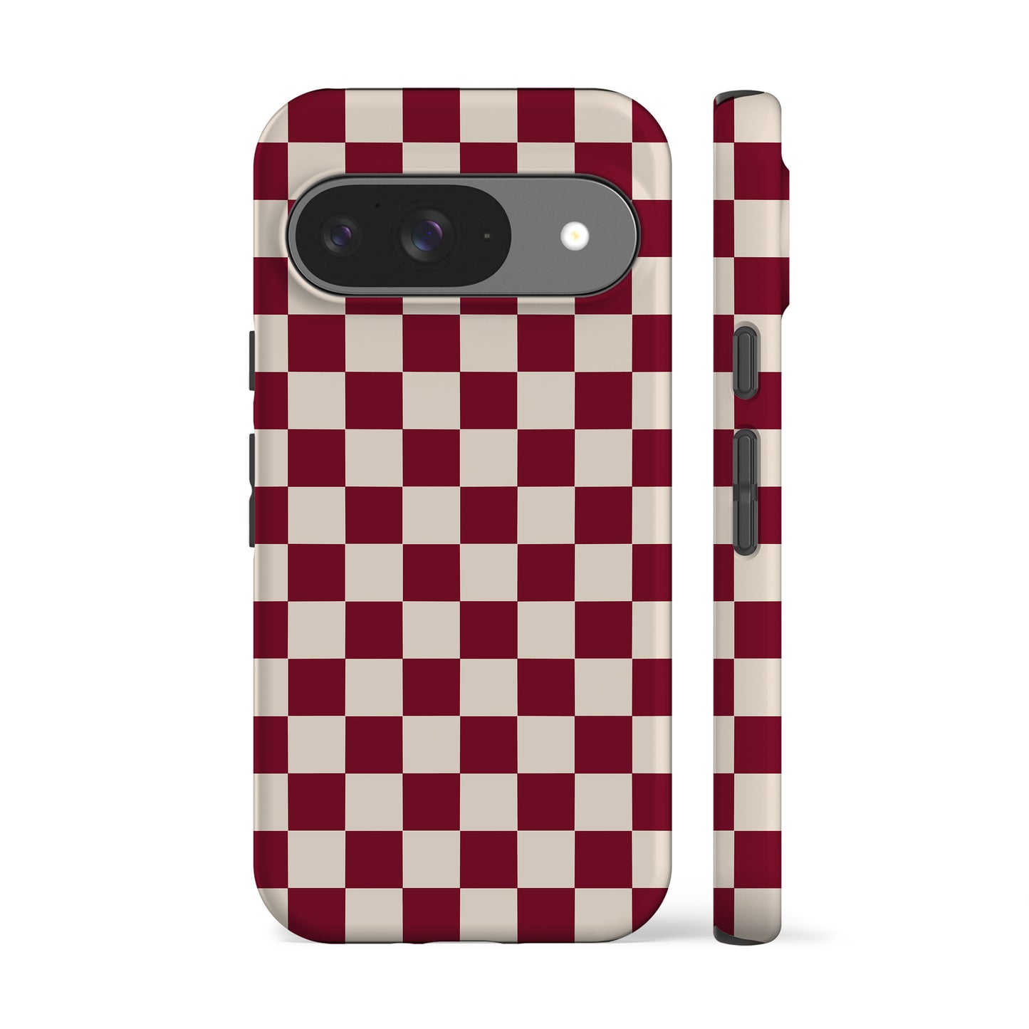 Burgundy Checkered Phone Case