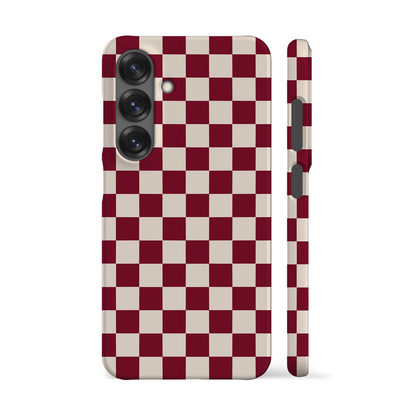 Burgundy Checkered Phone Case