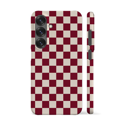 Burgundy Checkered Phone Case