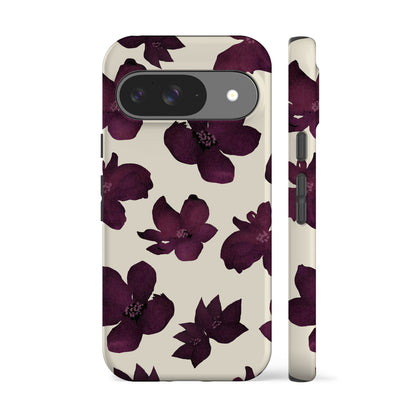 Burgundy Flowers Phone Case