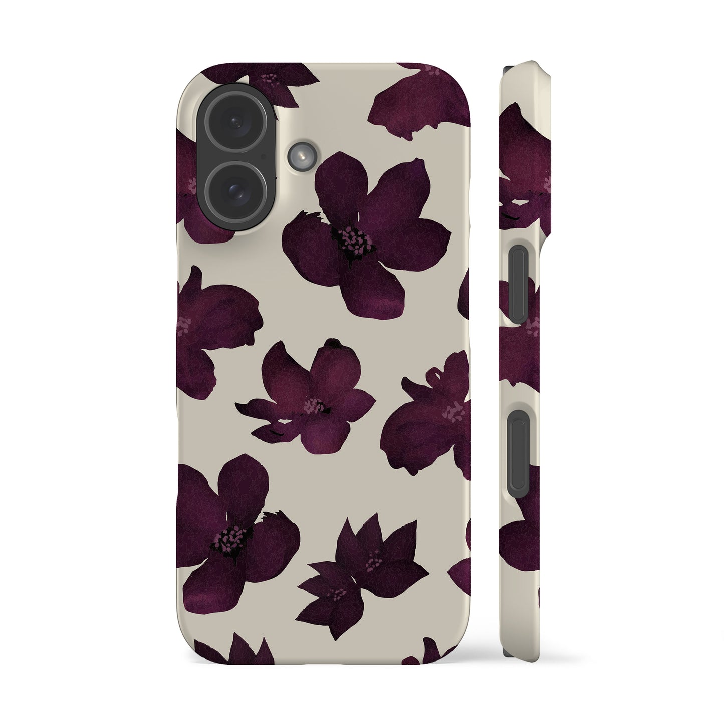 Burgundy Flowers Phone Case