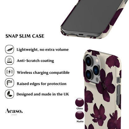 Burgundy Flowers Phone Case