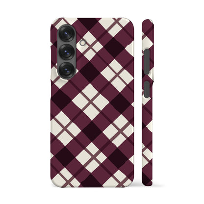Burgundy Wonky Plaid Phone Case