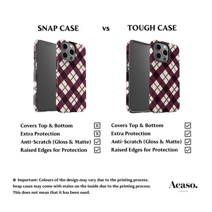 Burgundy Wonky Plaid Phone Case