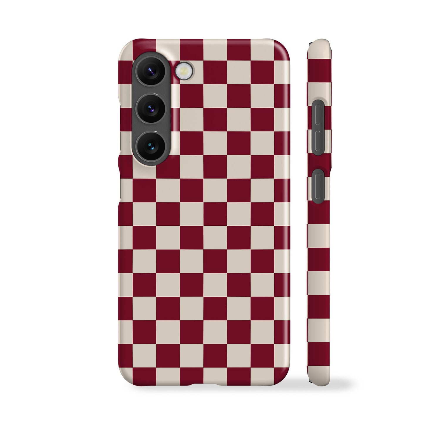 Burgundy Checkered Phone Case