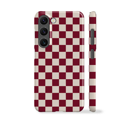 Burgundy Checkered Phone Case