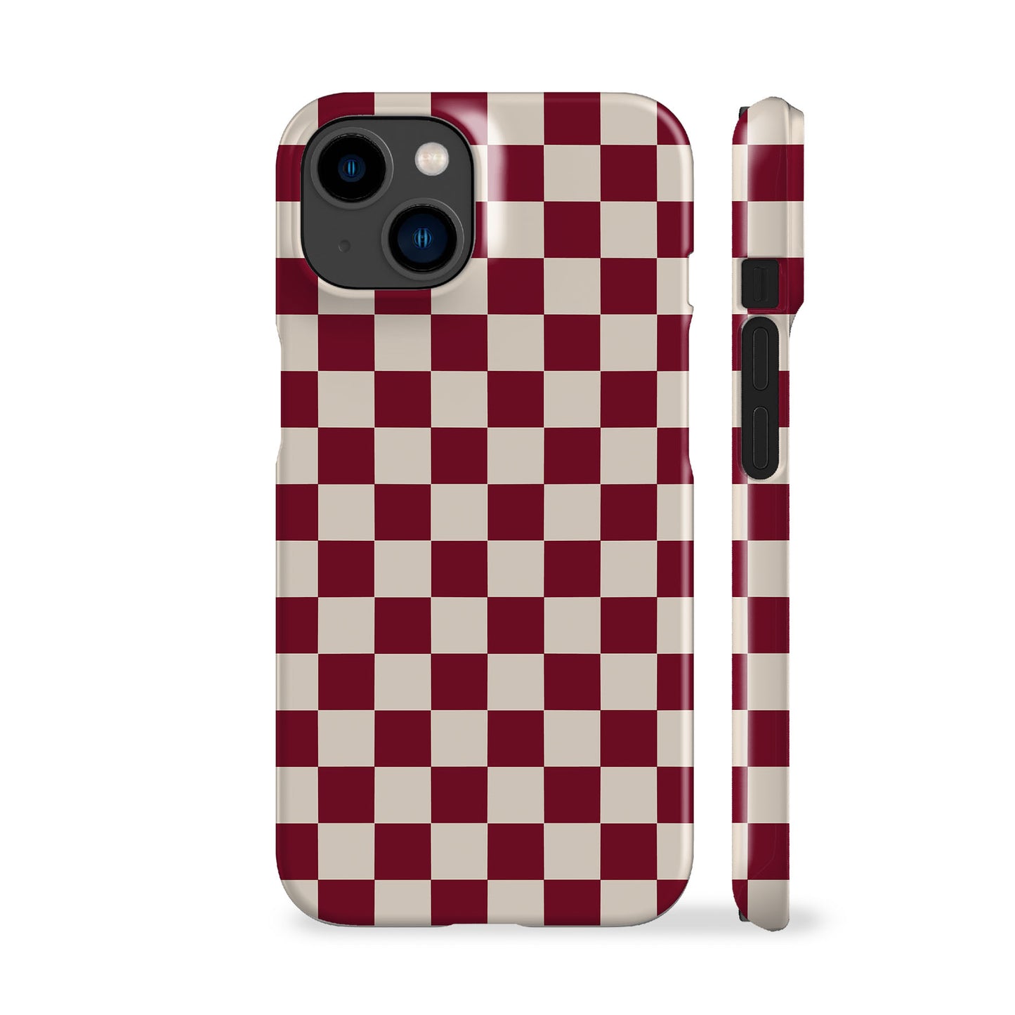 Burgundy Checkered Phone Case