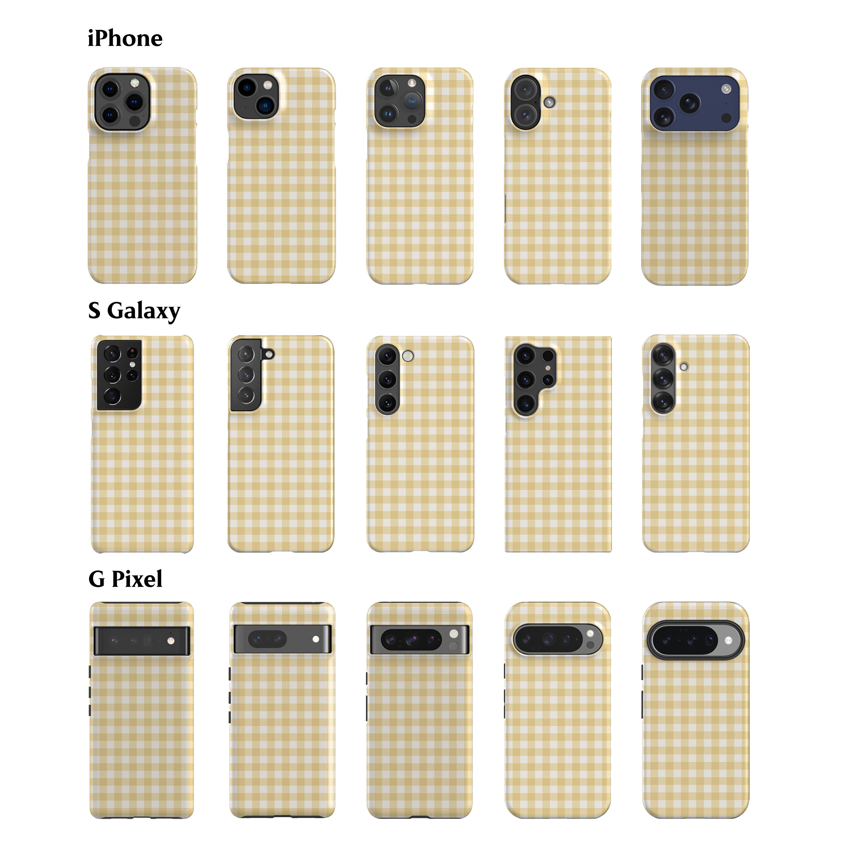 Butter Yellow Plaid Phone Case