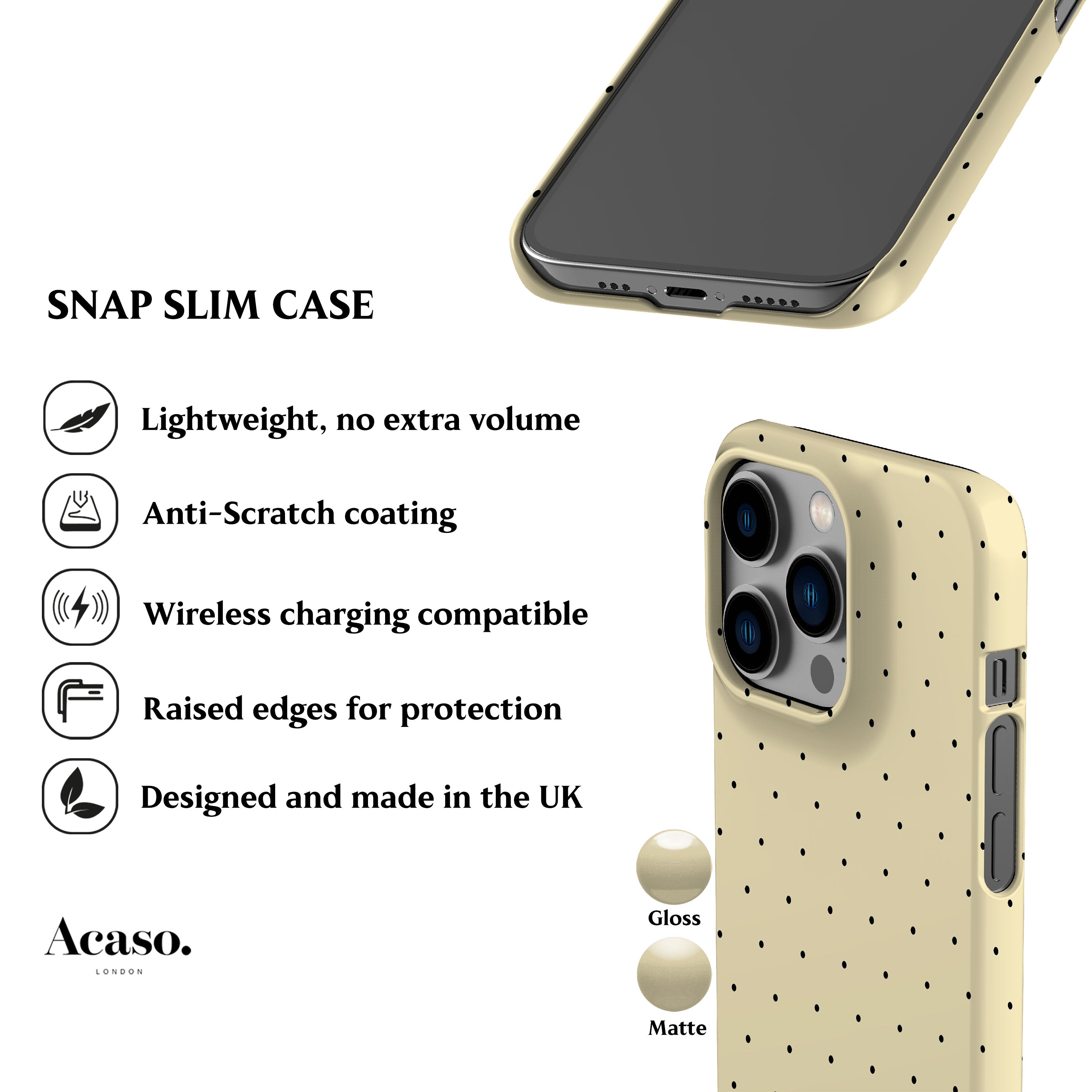 Butter Yellow Polka Phone Case