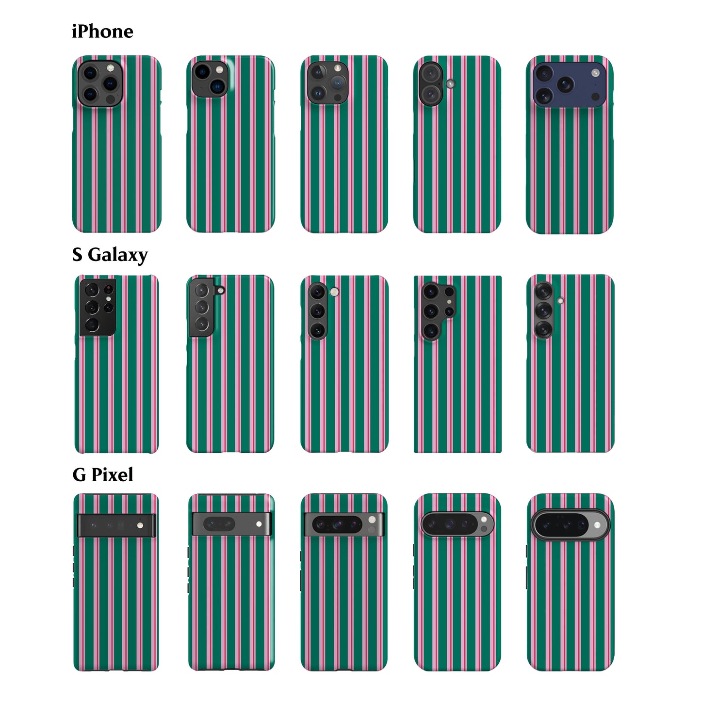 Capri Green Stripes Phone Case