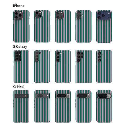 Capri Green Stripes Phone Case