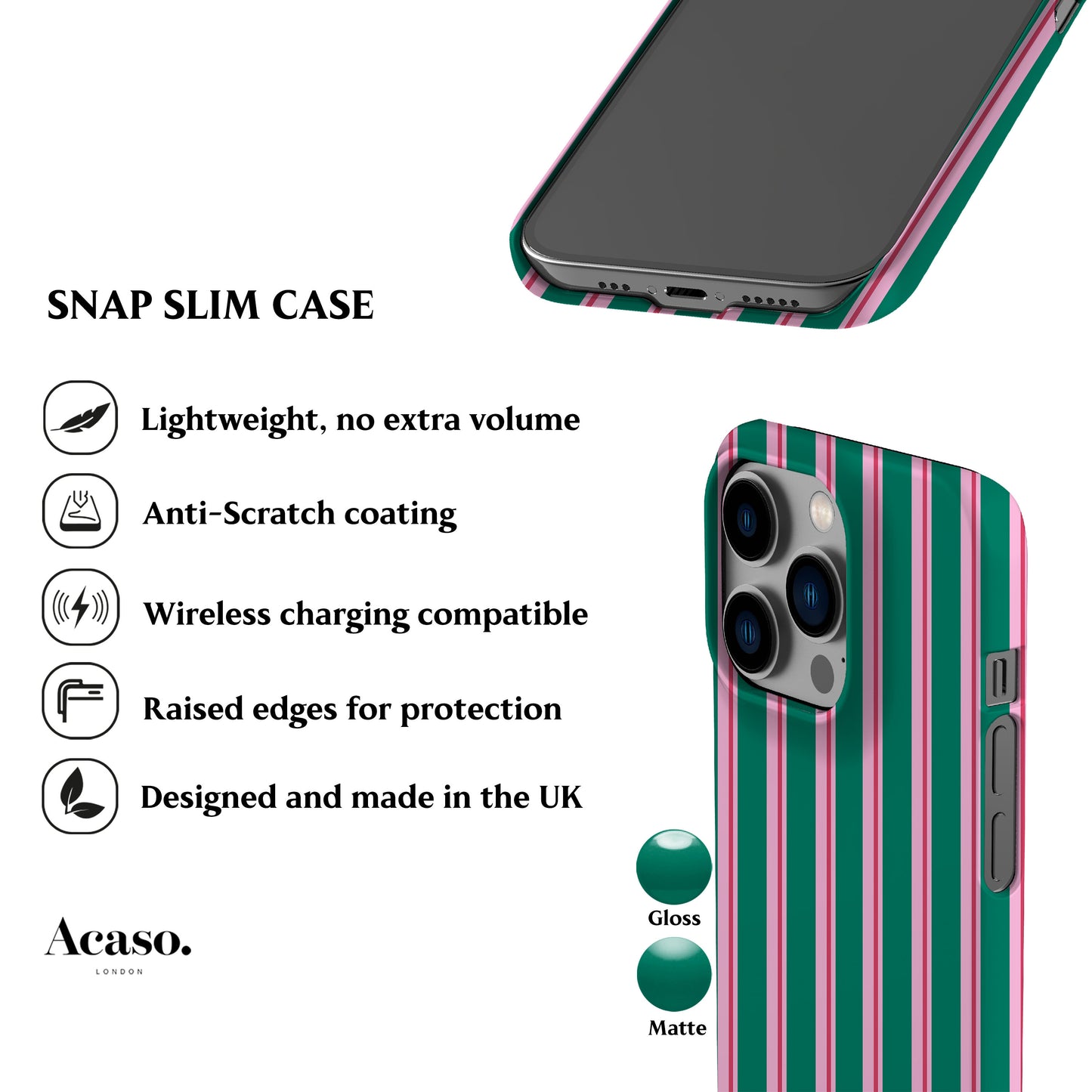 Capri Green Stripes Phone Case