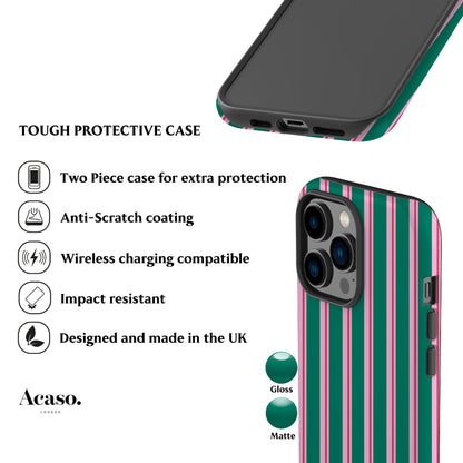Capri Green Stripes Phone Case