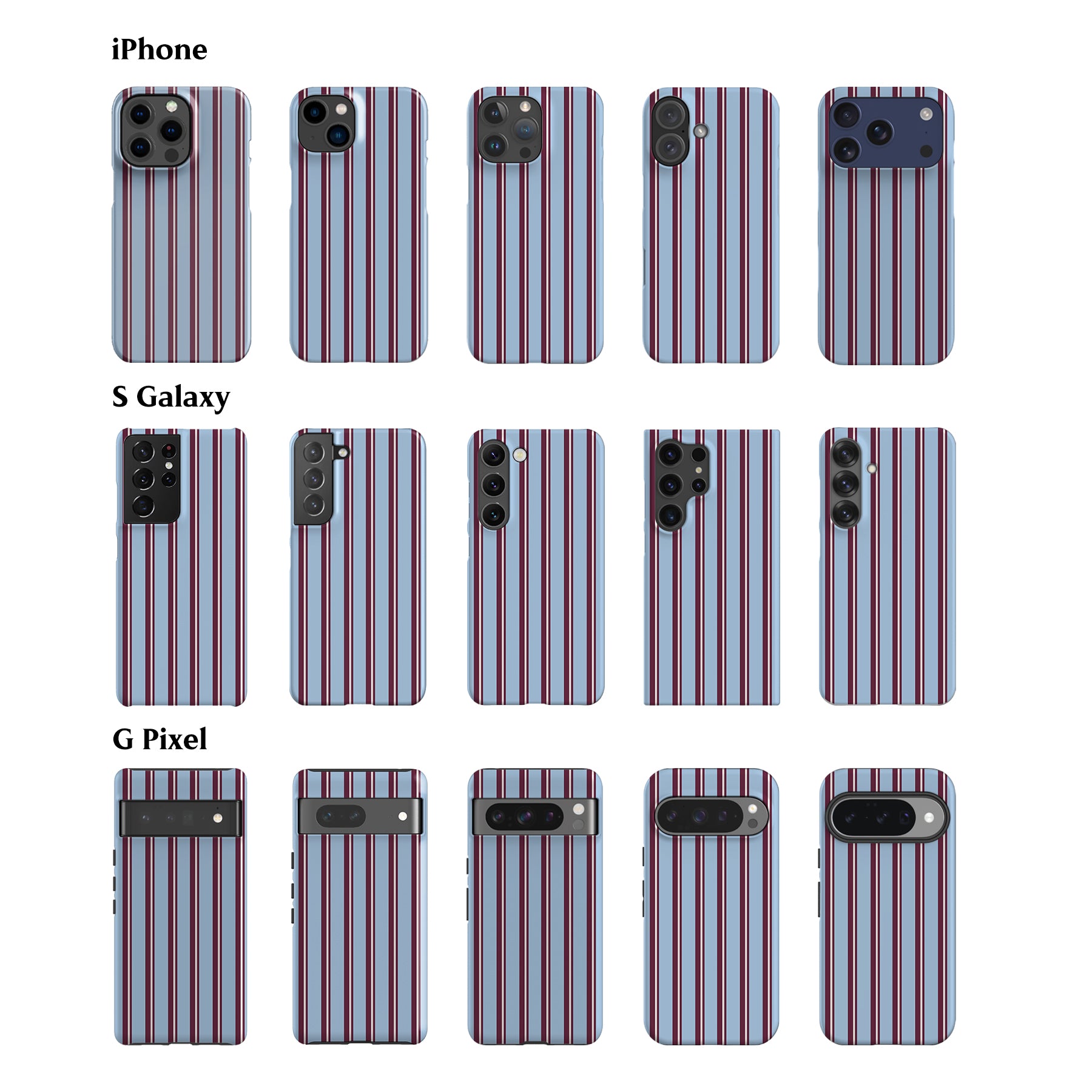 Capri Light Blue Stripes Phone Case