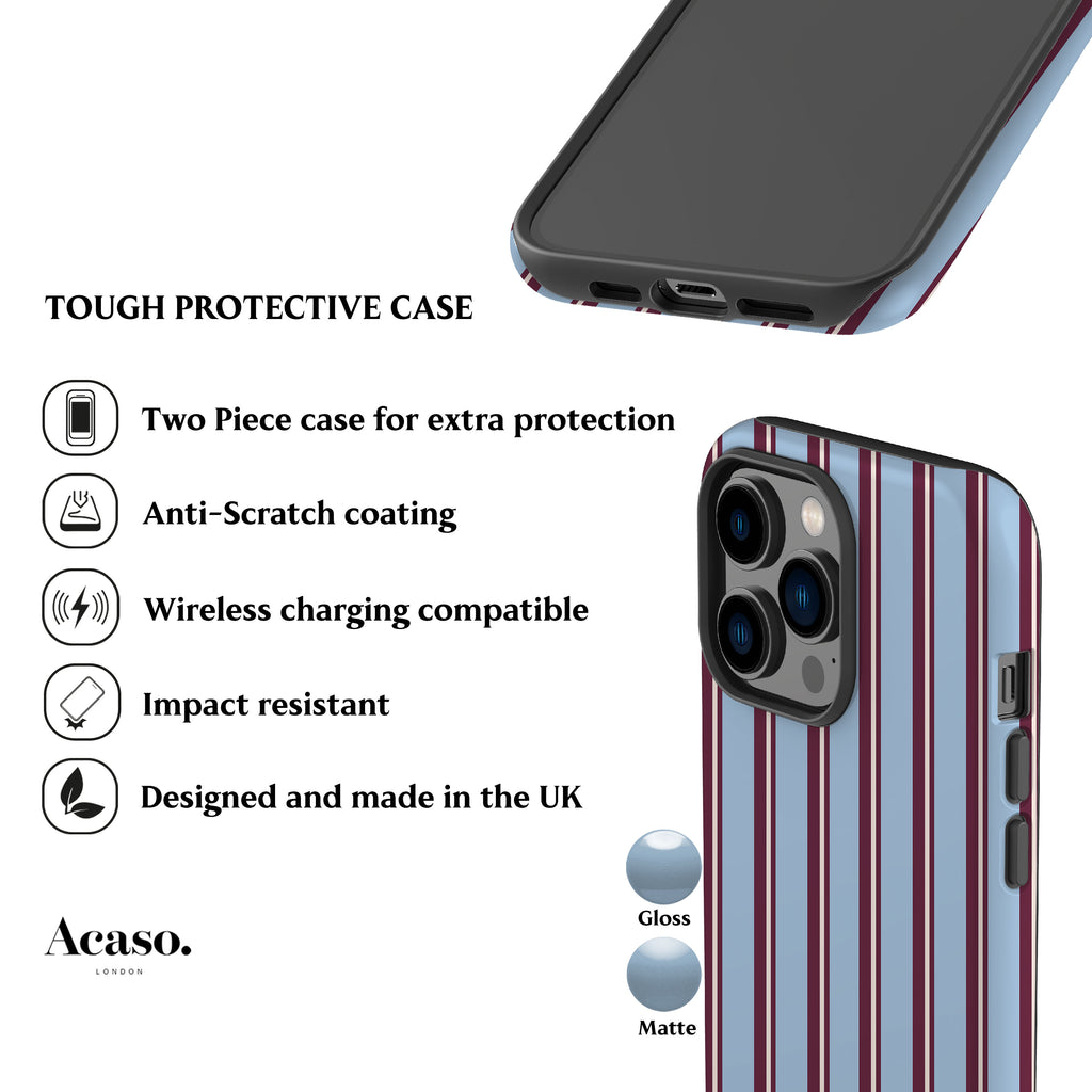 Capri Light Blue Stripes Phone Case