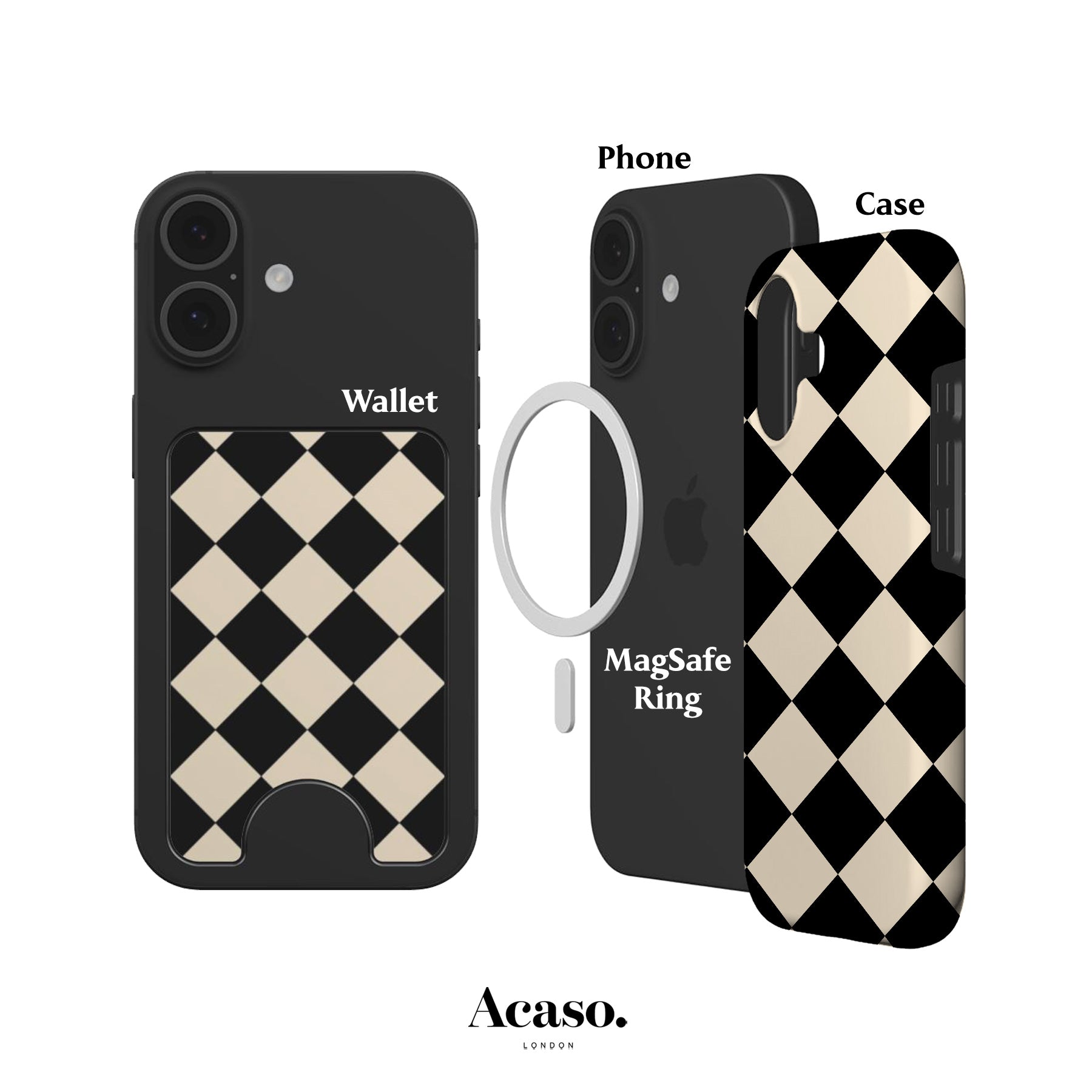 Checkerboard Magnetic Phone Wallet
