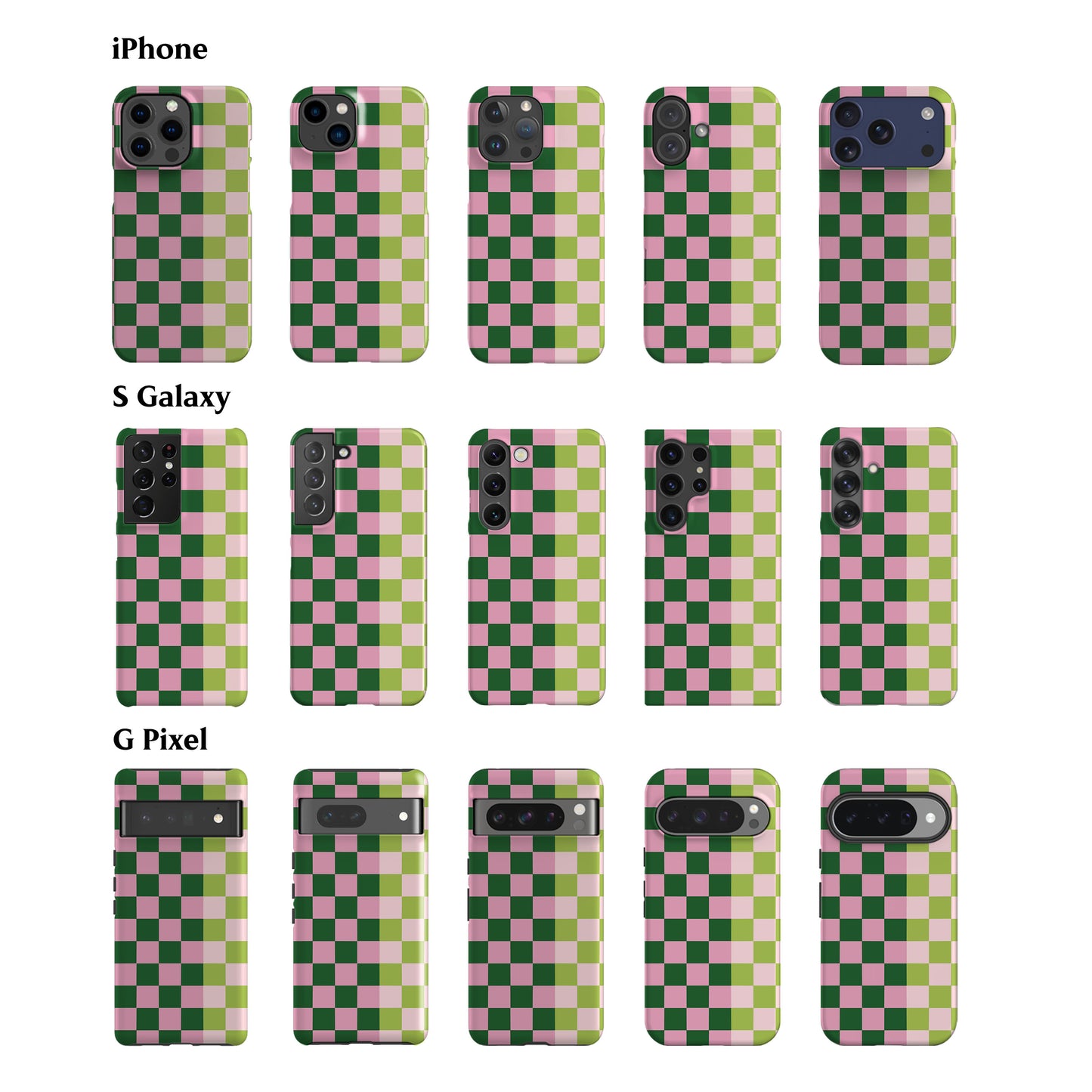 Checkered Double Matcha Phone Case