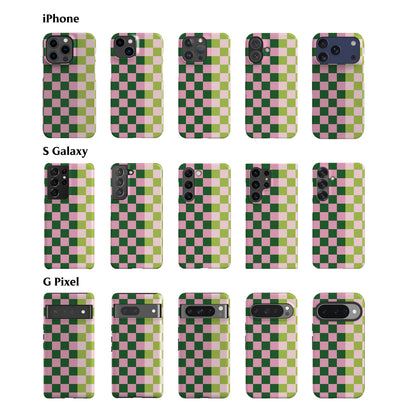 Checkered Double Matcha Phone Case