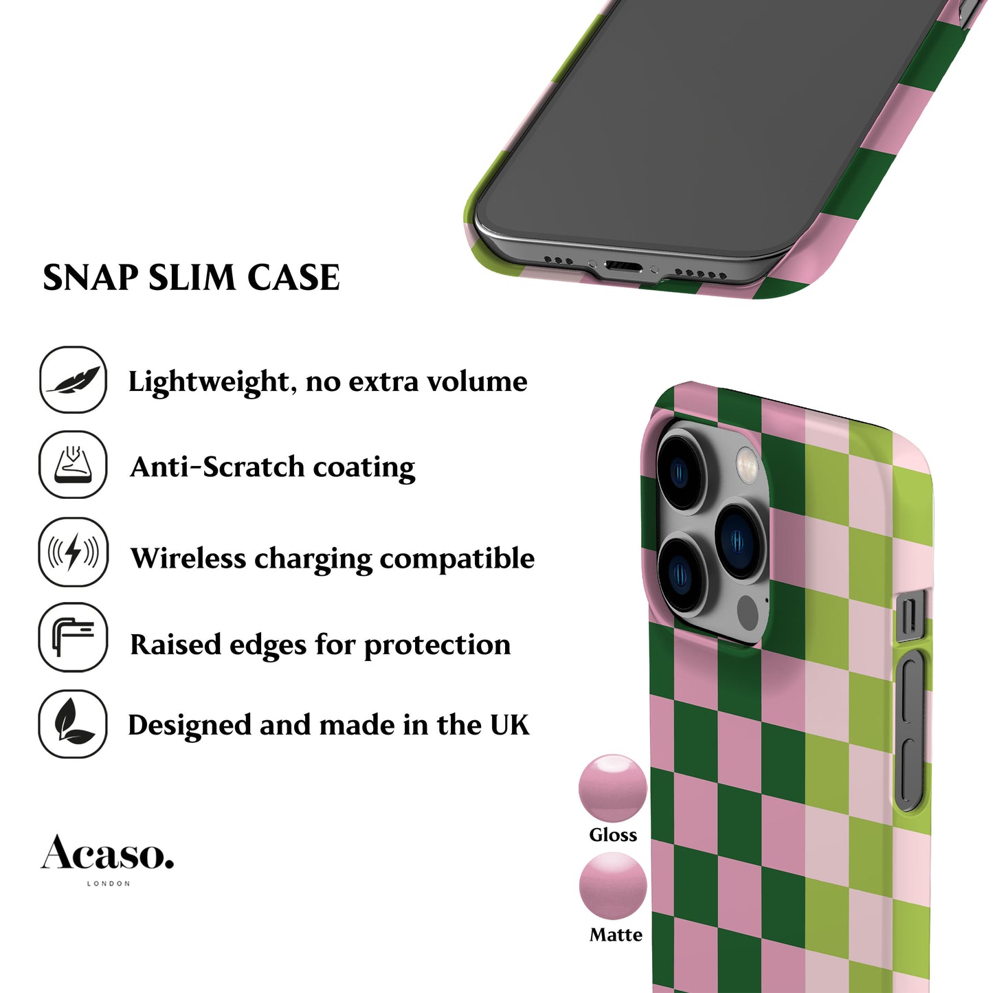 Checkered Double Matcha Phone Case