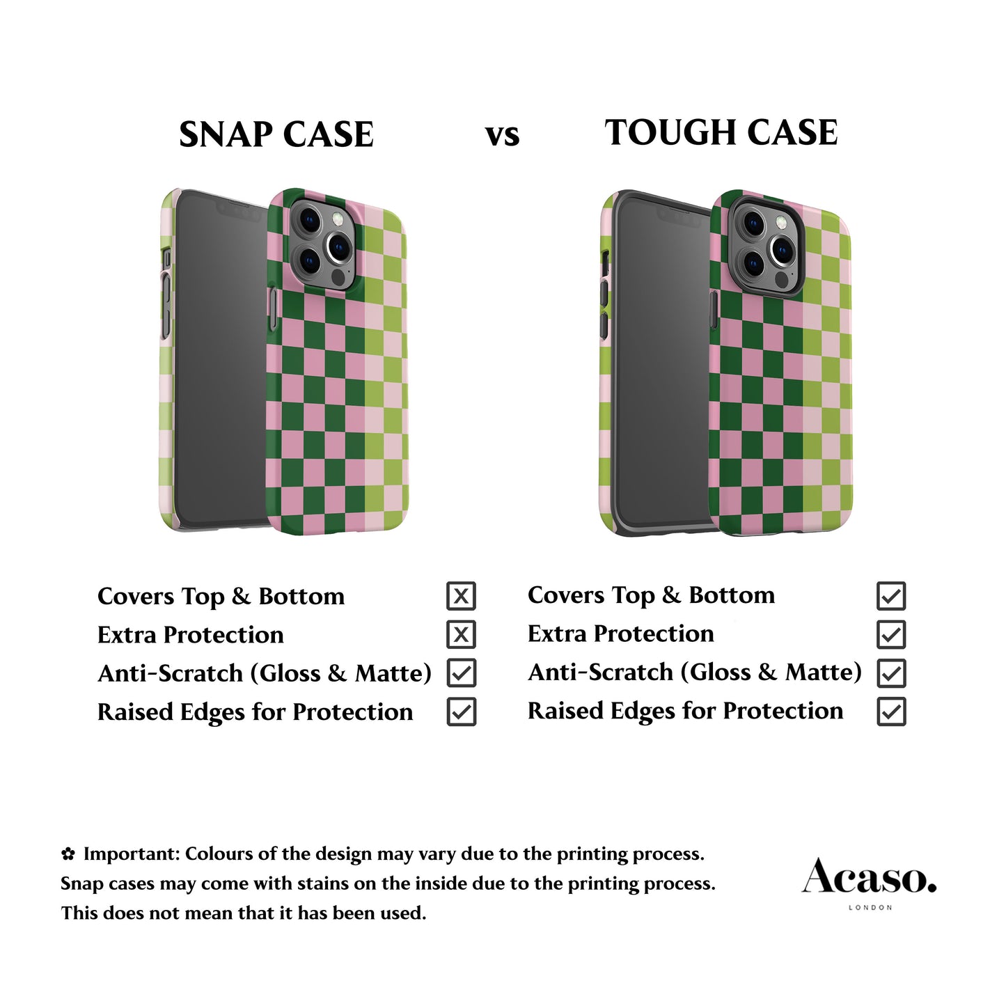 Checkered Double Matcha Phone Case