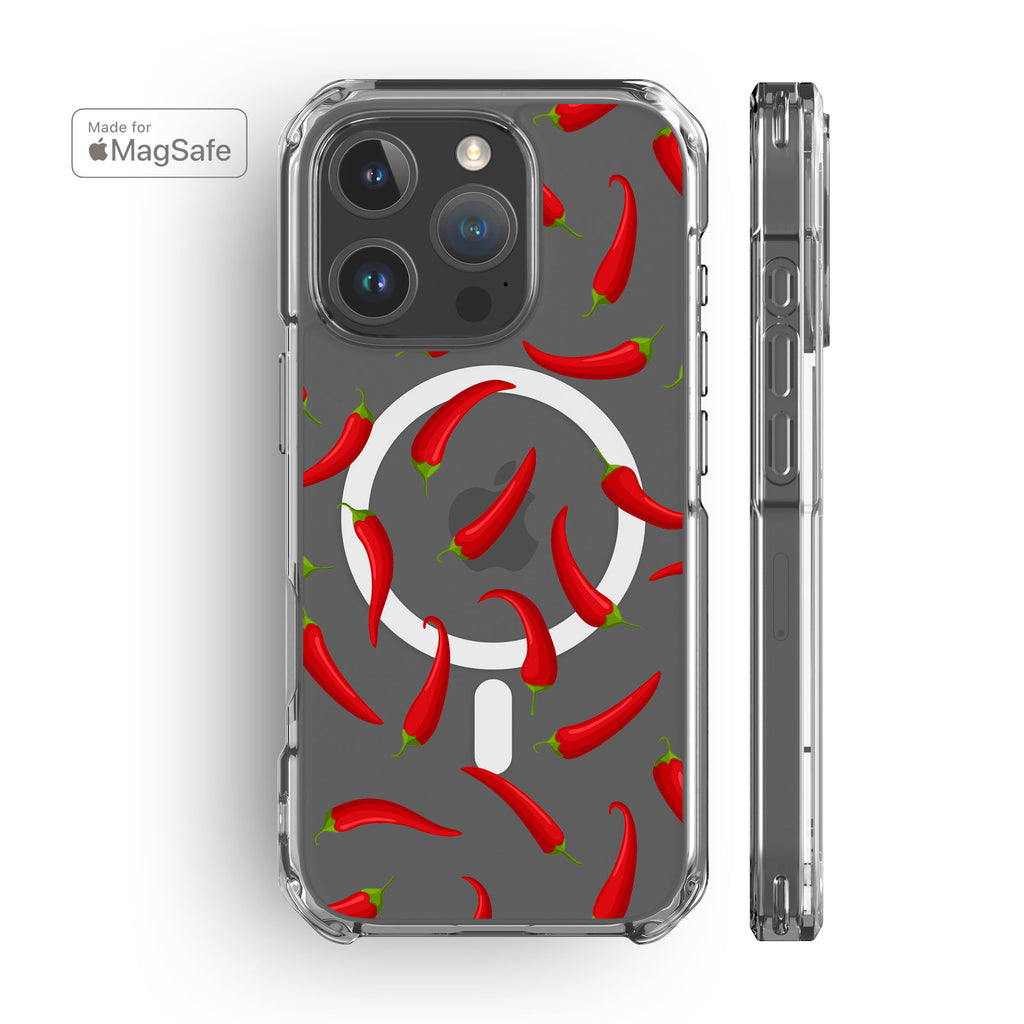 Chilli Peppers Clear MagSafe iPhone Case