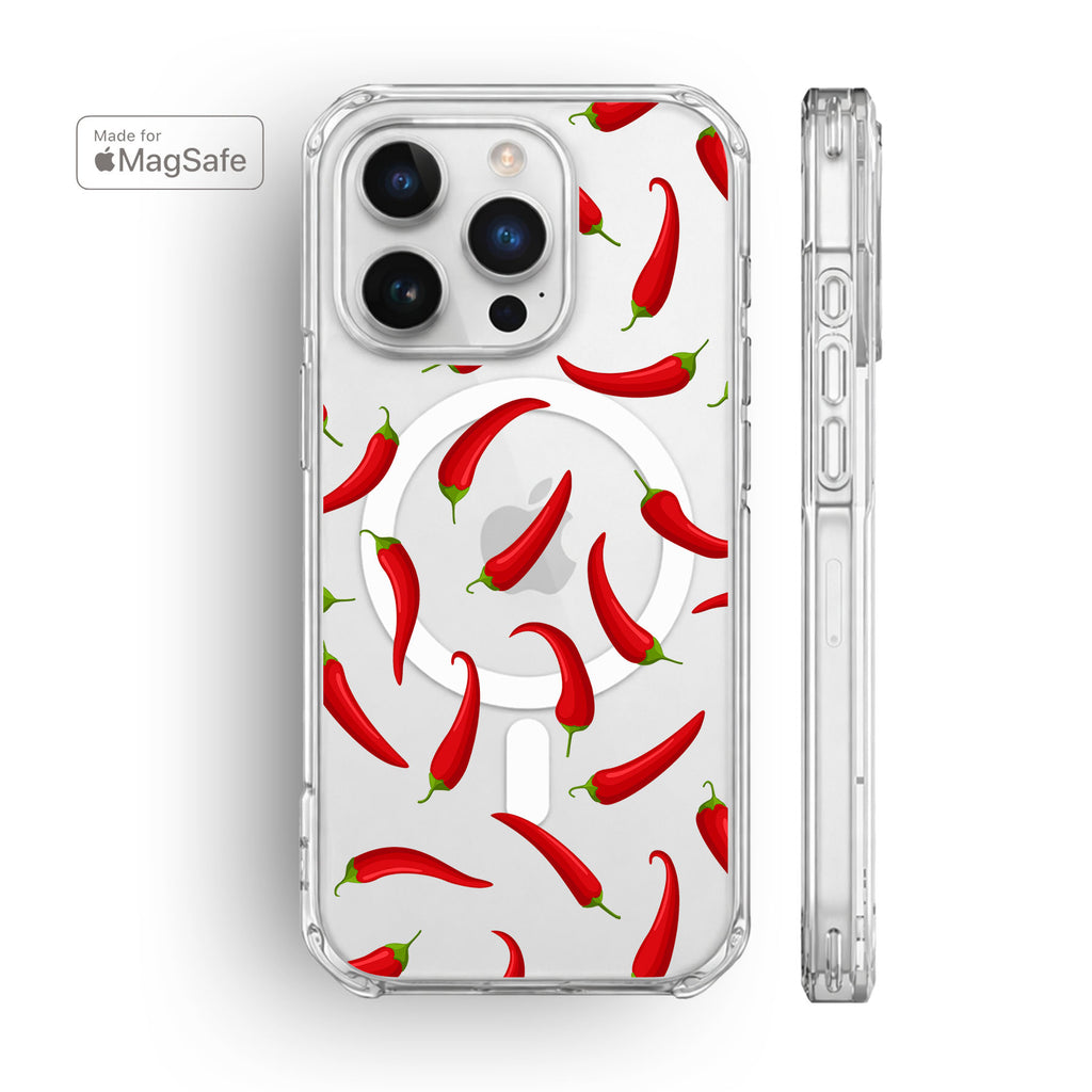 Chilli Peppers Clear MagSafe iPhone Case