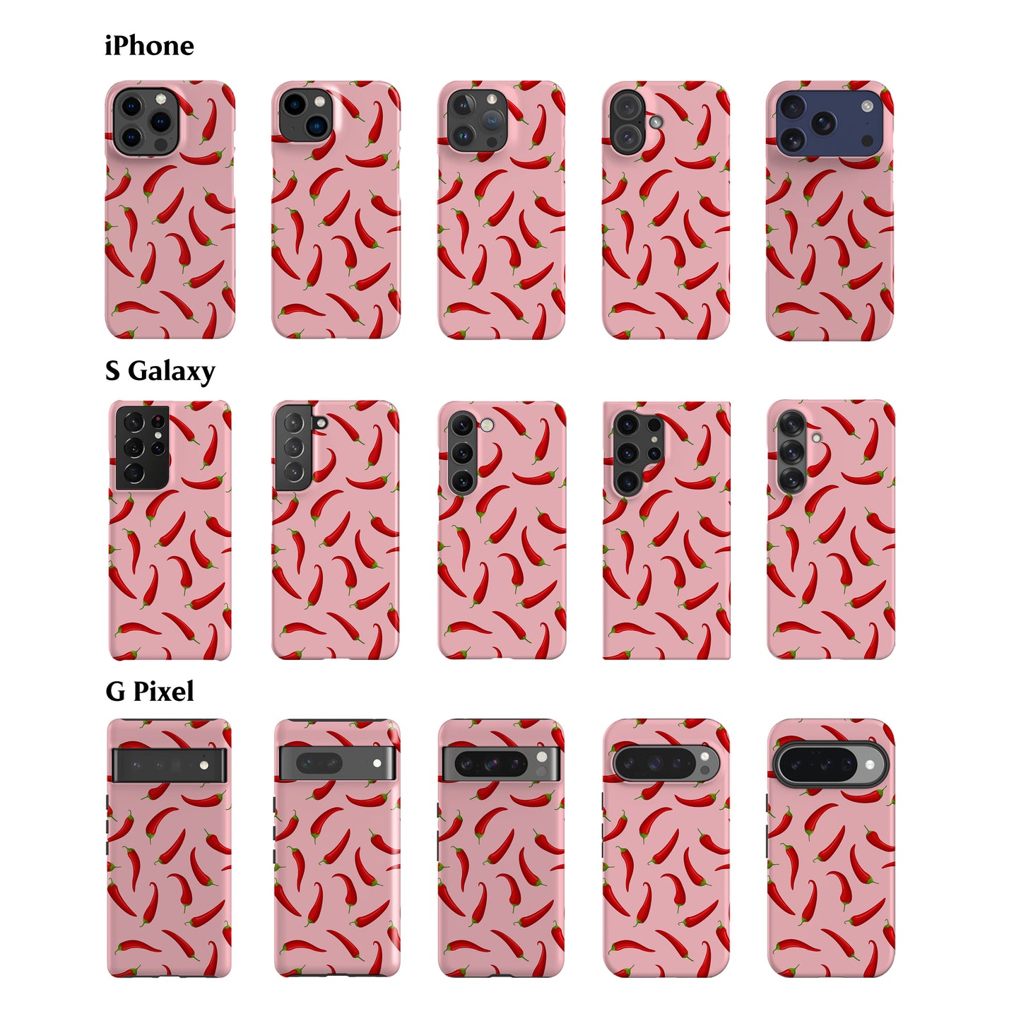 Chili Peppers Pink Phone Case