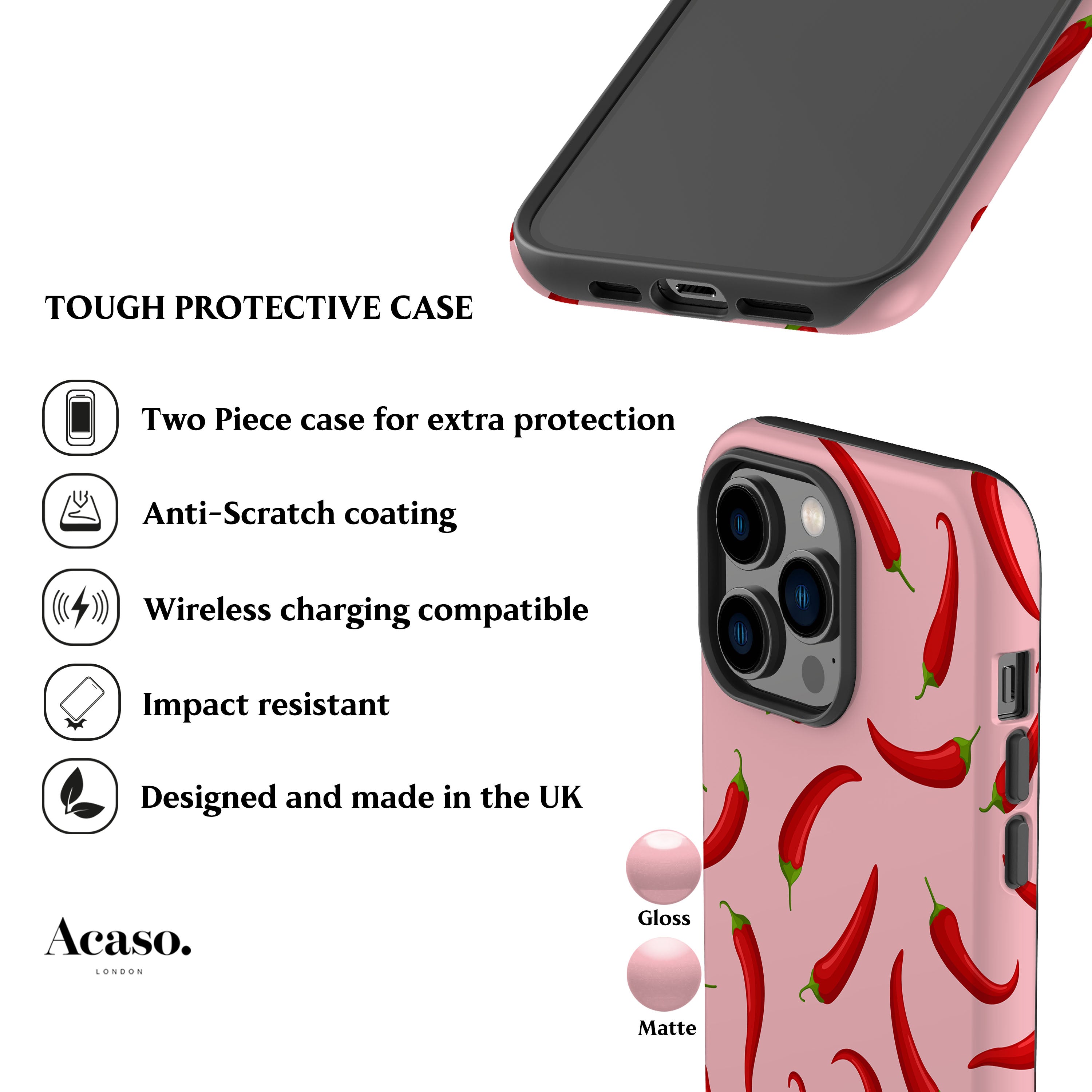 Chili Peppers Pink Phone Case