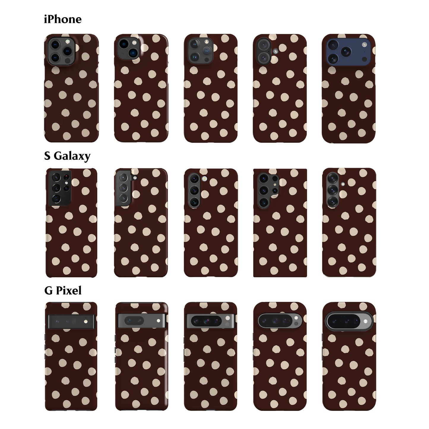 Chocolate Ella Dots Phone Case