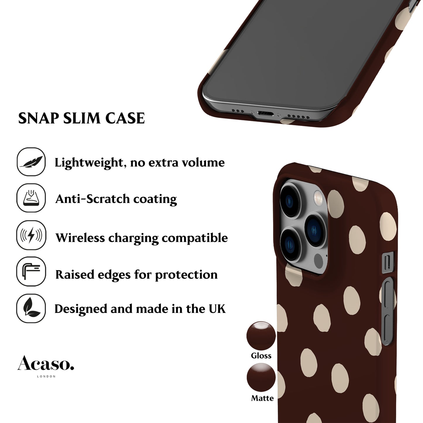Chocolate Ella Dots Phone Case
