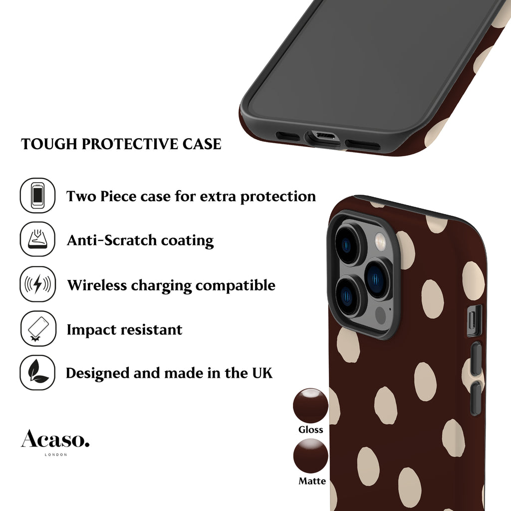 Chocolate Ella Dots Phone Case