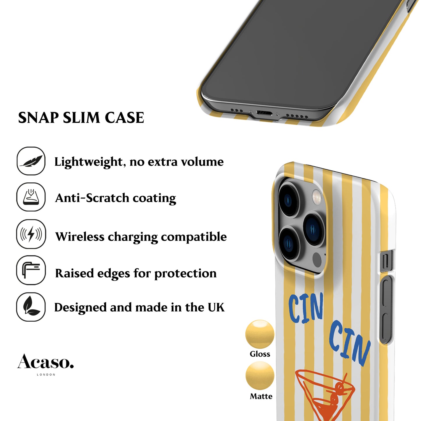 Striped Martini Phone Case