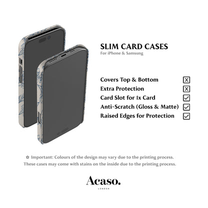 Classic Blue Flowers Card Case