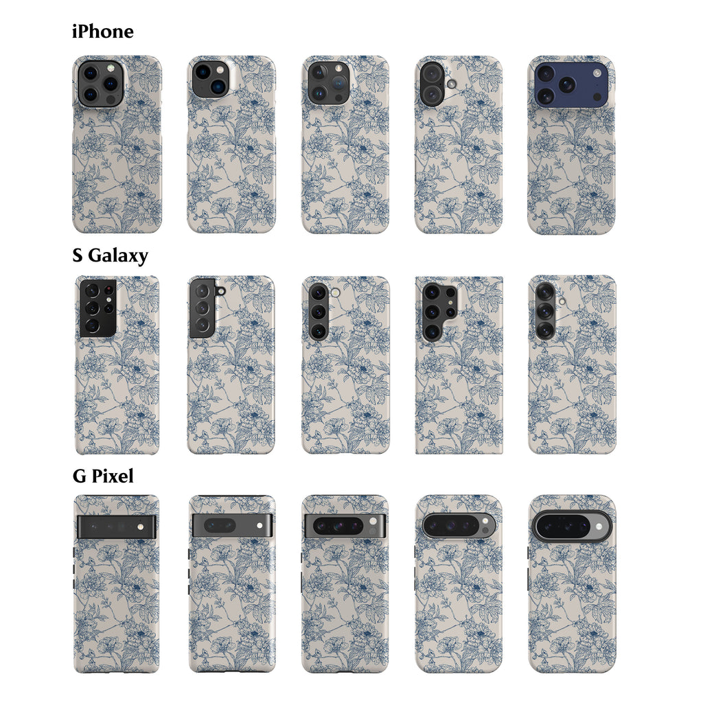 Classic Flowers Blue Phone Case