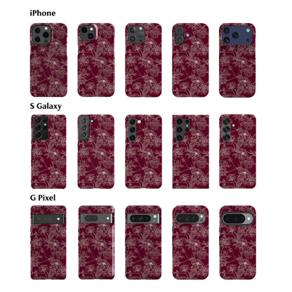 Classic Burgundy Flowers Phone Case