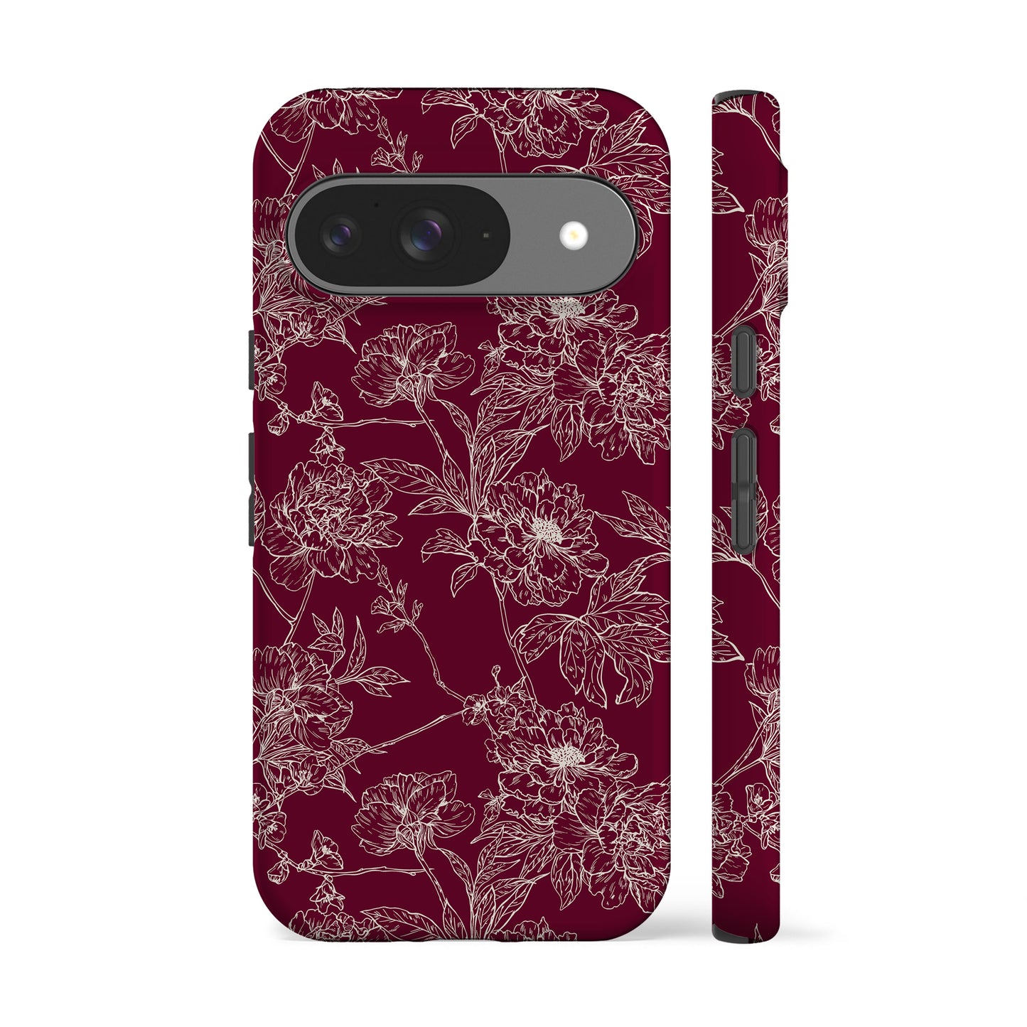 Classic Burgundy Flowers Phone Case