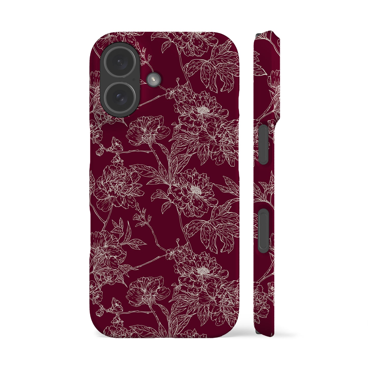 Classic Burgundy Flowers Phone Case