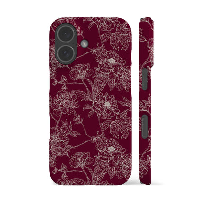Classic Burgundy Flowers Phone Case