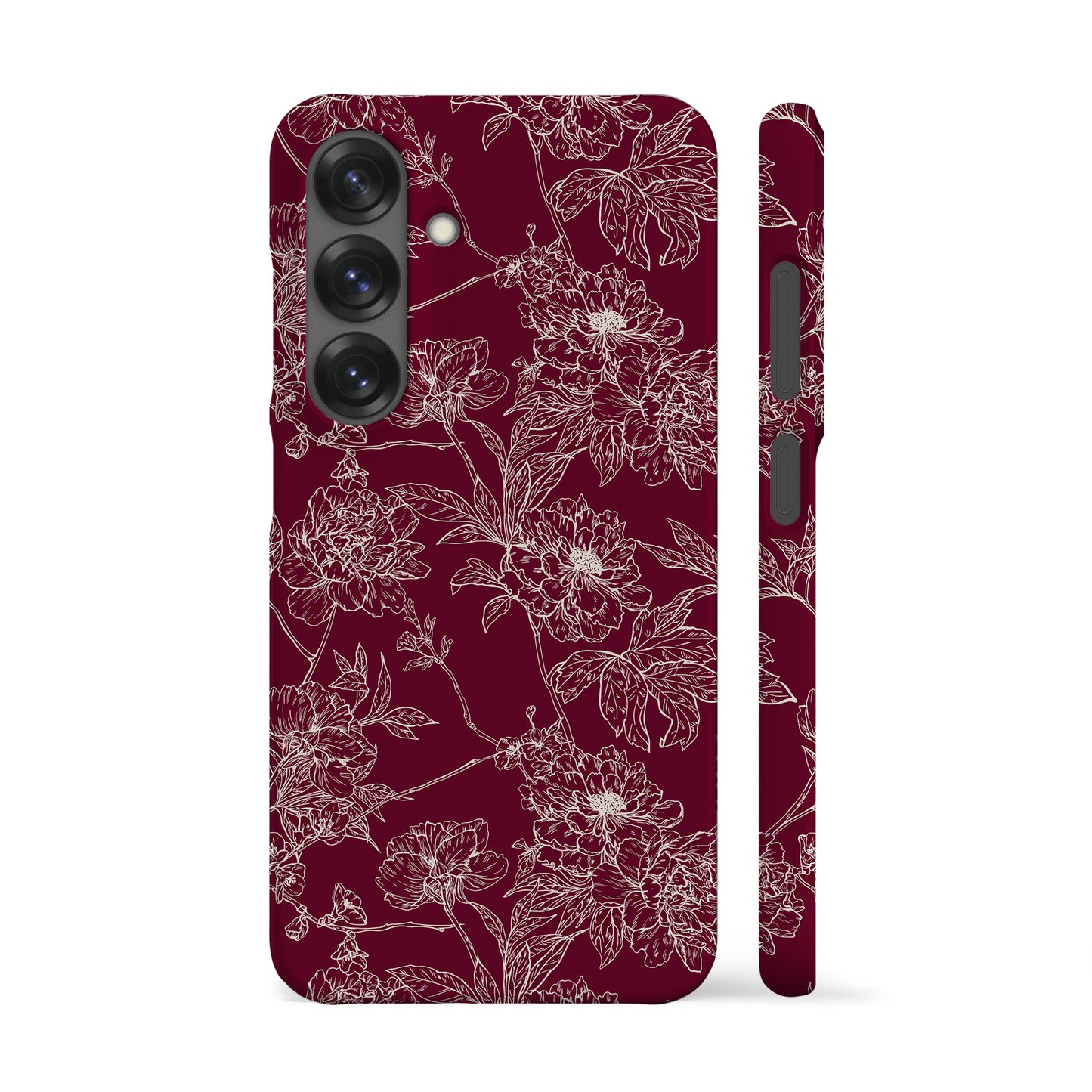 Classic Burgundy Flowers Phone Case
